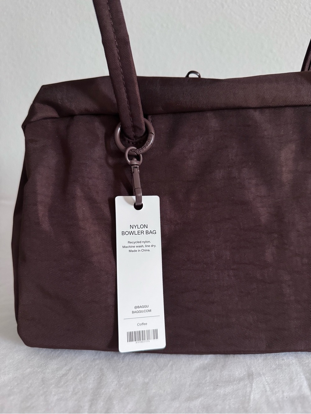 NWT Baggu Nylon Bowler Bag Coffee - Picture 5 of 7